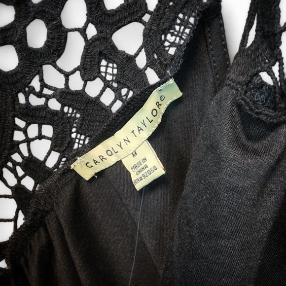 Carolyn Taylor Black Lace Tiered Cardi Vest Size Medium - NEW - Picture 5 of 6